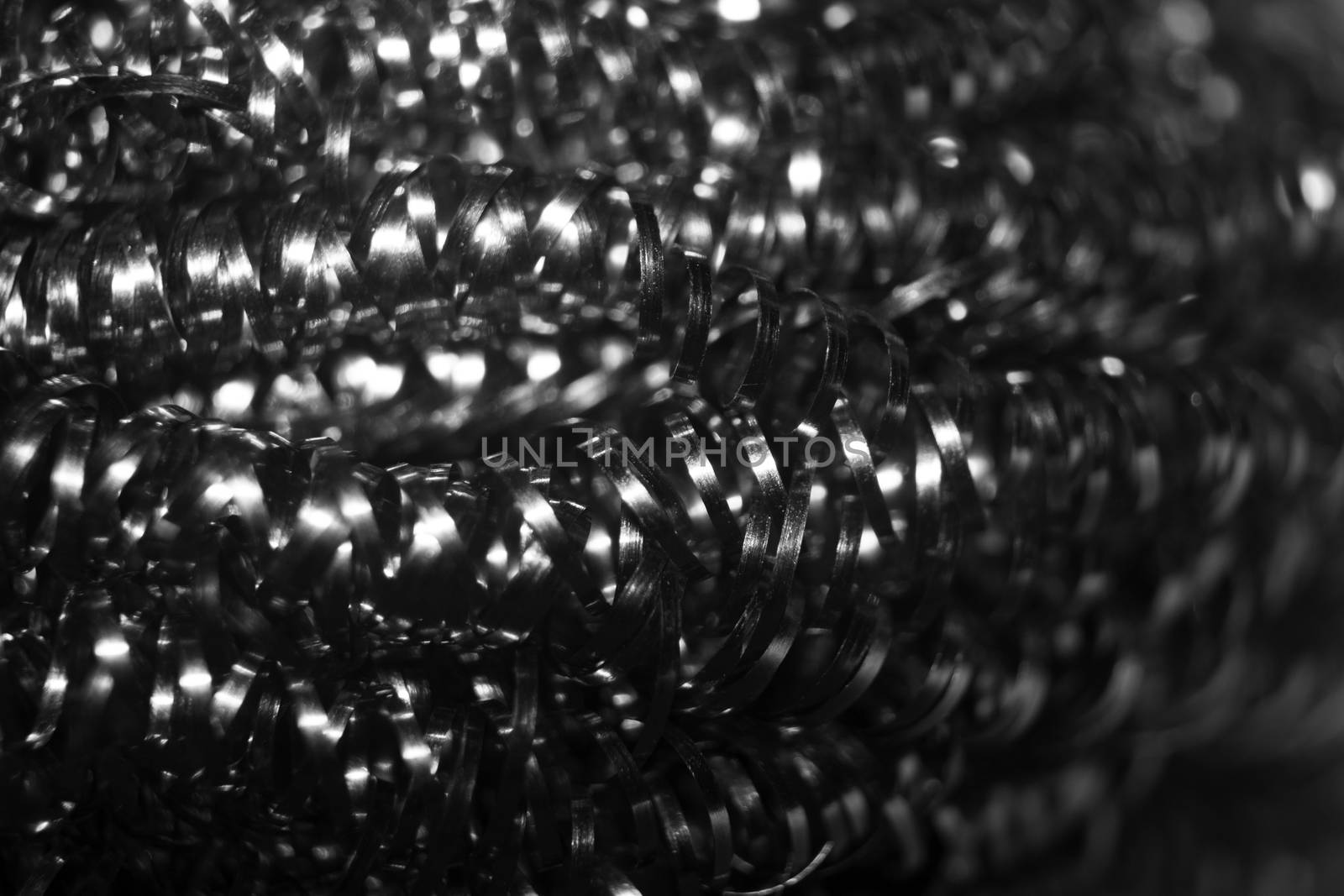 Close-up of a scouring pad stainless steel silver photo