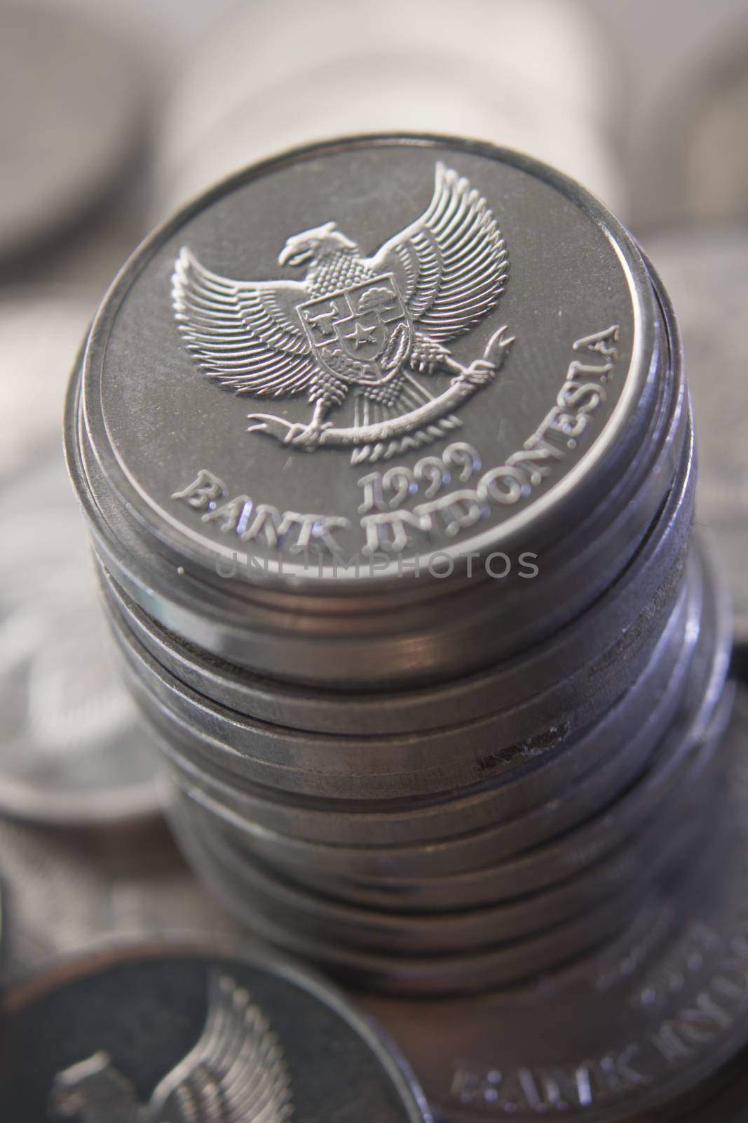 rupiah coins stack macro close up payment money by vector1st
