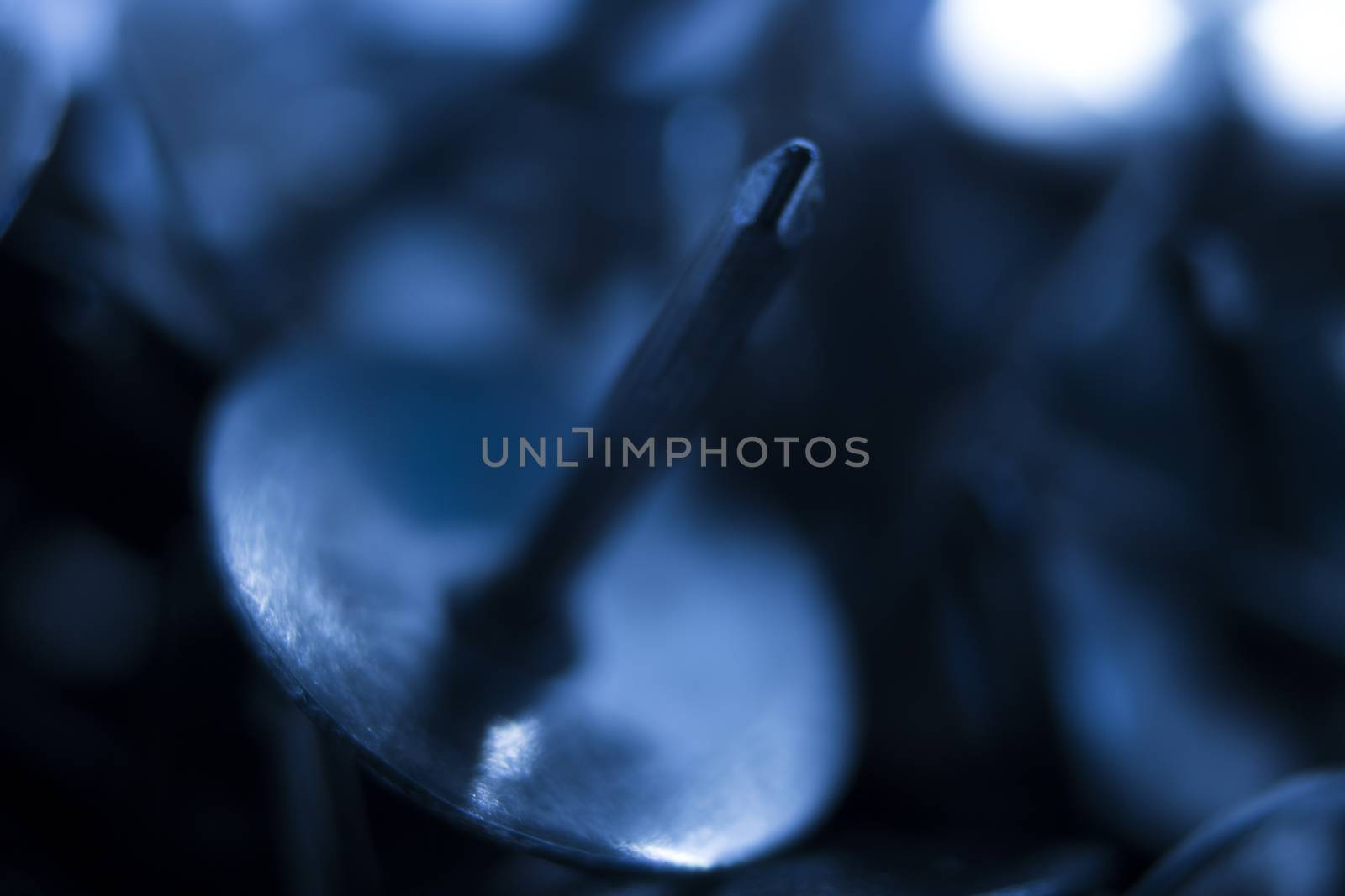 Umbrella Head Roofing Nails Close Up Macro by vector1st
