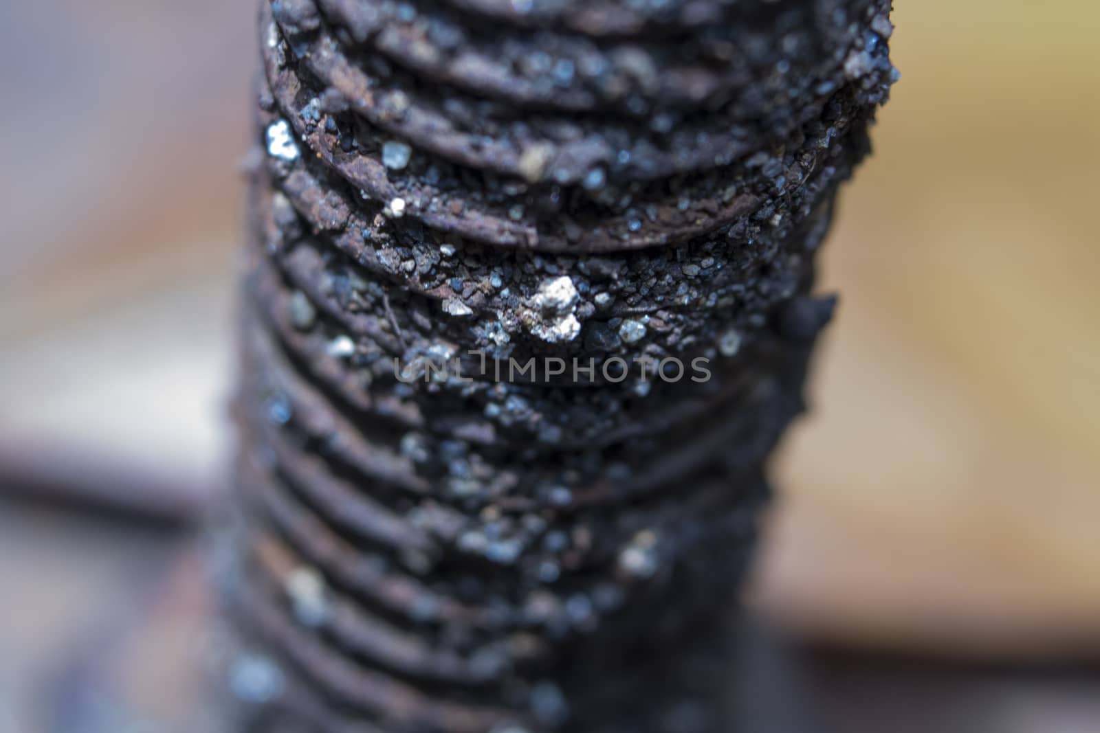 Close up the big rusty screw nut and bolt by vector1st