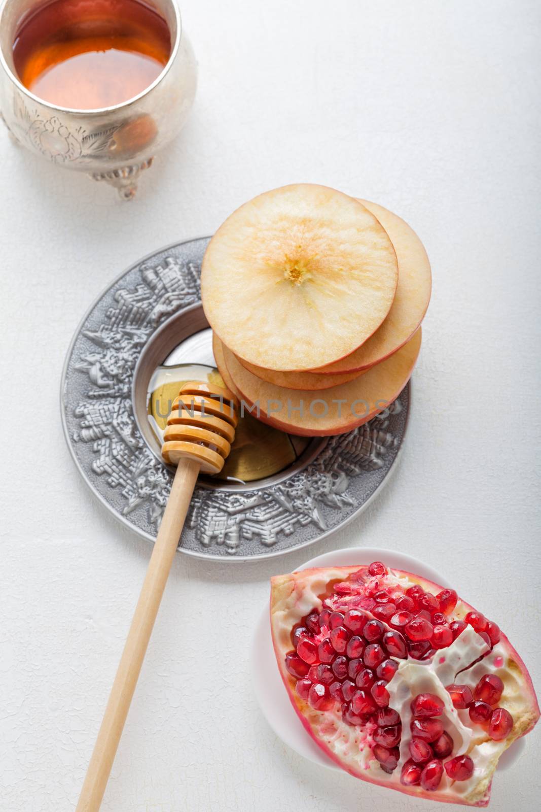 Apples, pomegranate and honey for Rosh Hashanah holiday