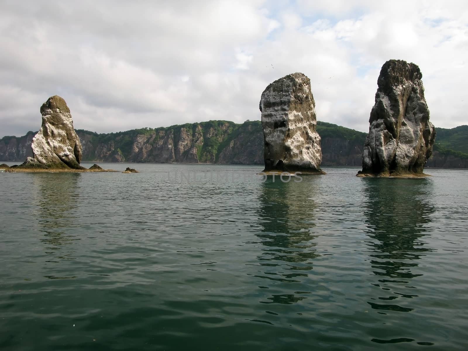 Three brother rocks, Avacha bay, Kamchatka by homocosmicos