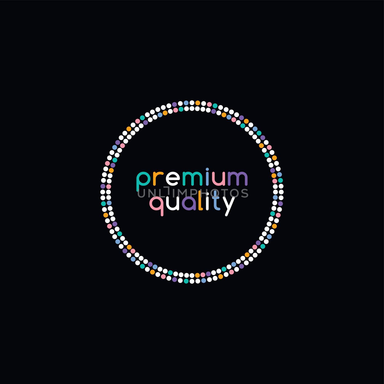 colorful dot theme art premium quality badge by vector1st