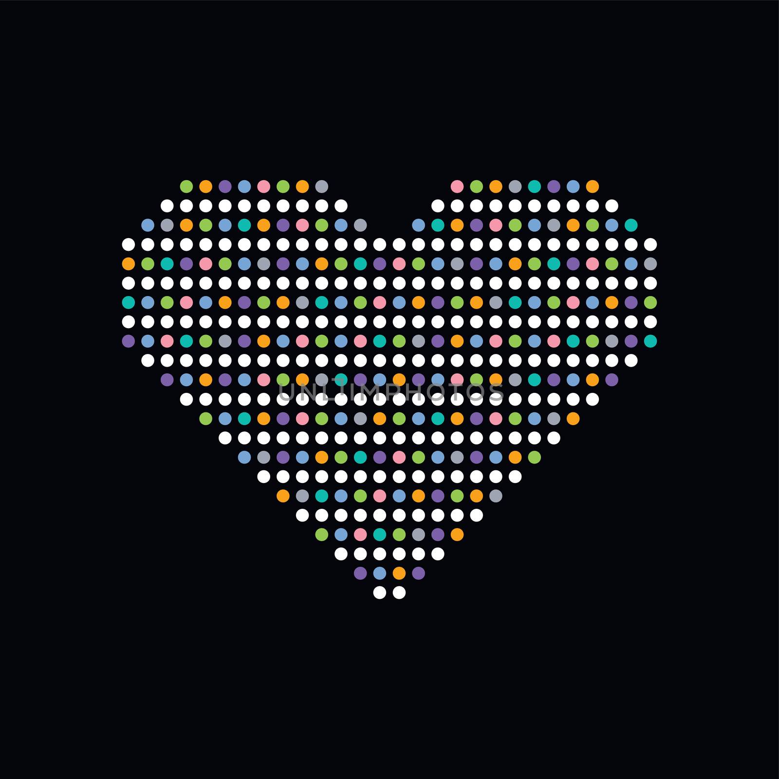 heart colorful dot theme art by vector1st