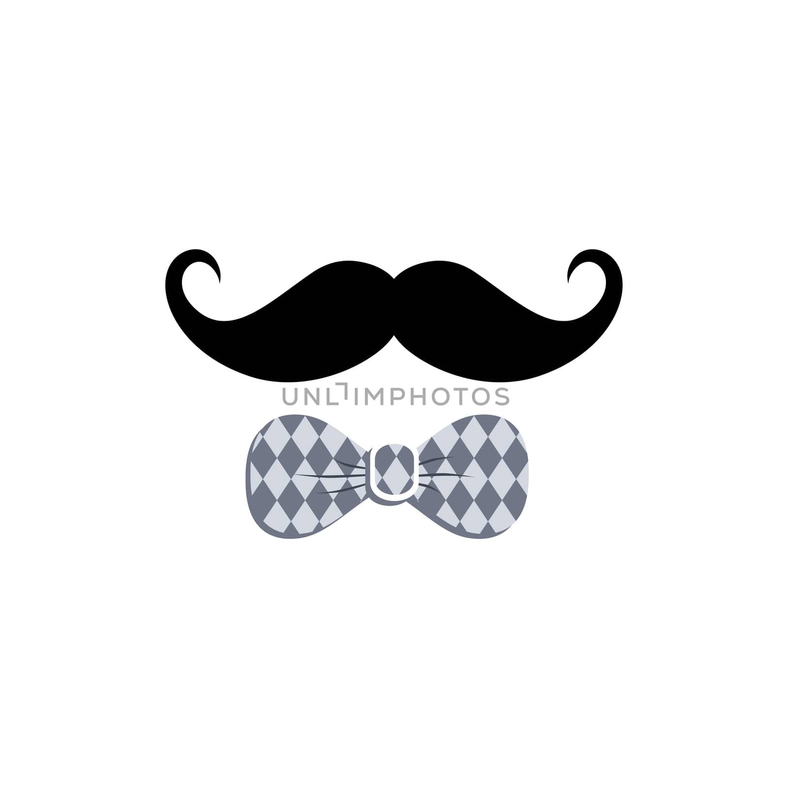 mustache bow tie theme vector art illustration
