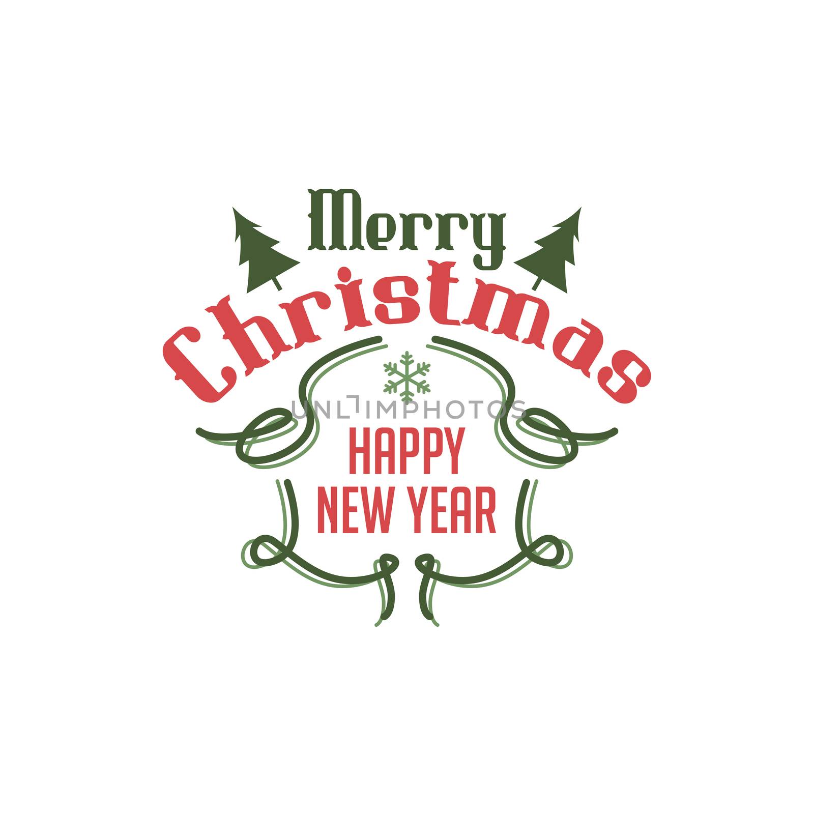 merry christmas label and badge theme vector illustration