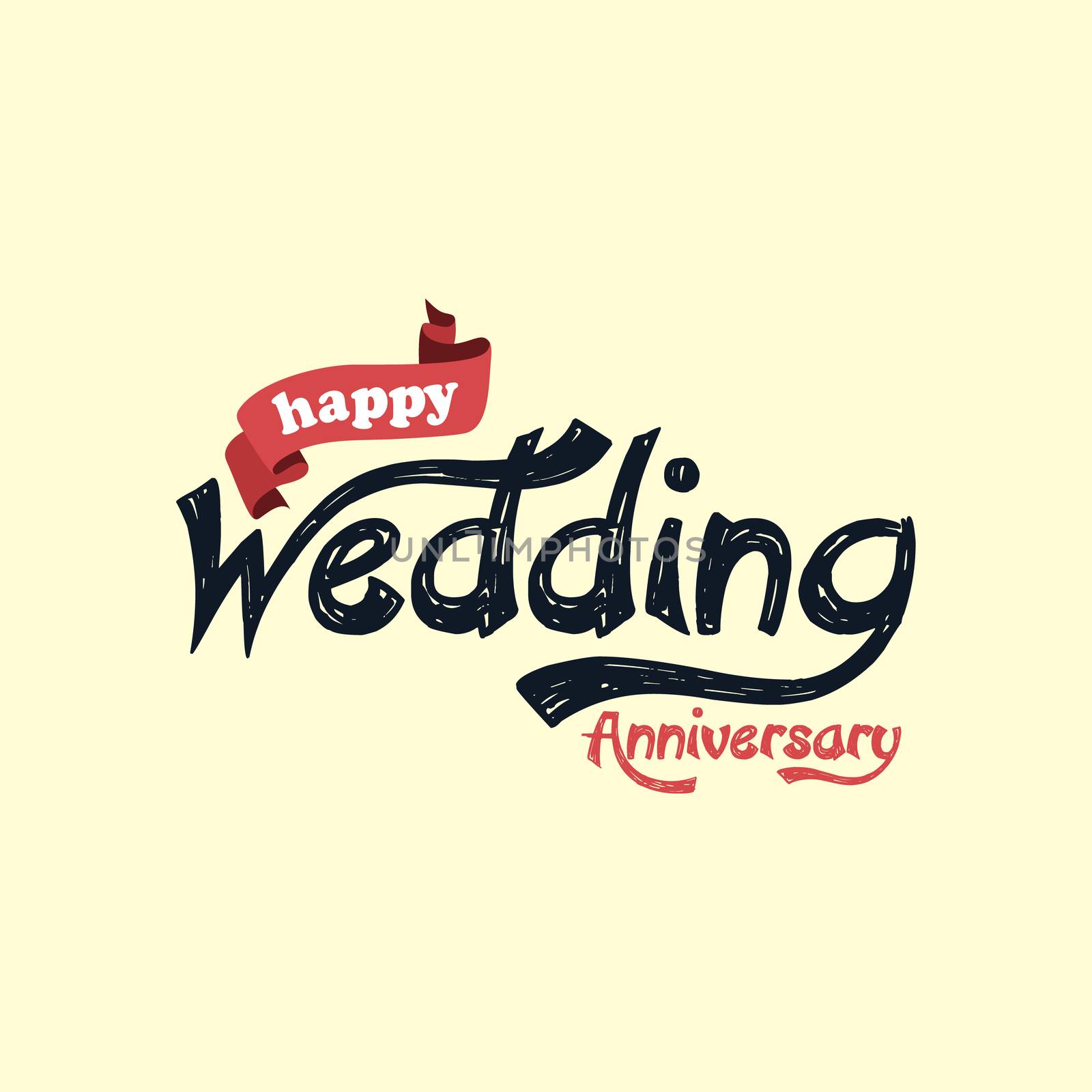 happy wedding anniversary theme vector art illustration