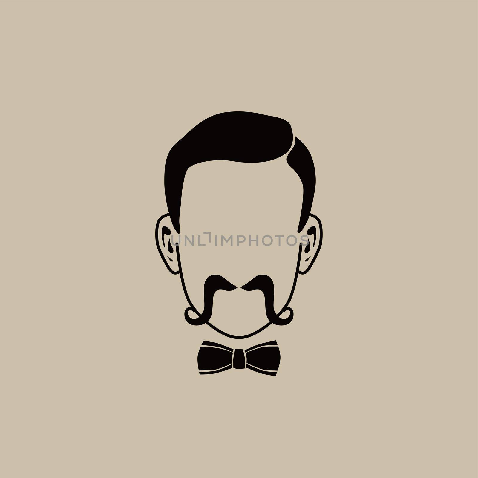 mustache hipster guy illustration theme vector graphic