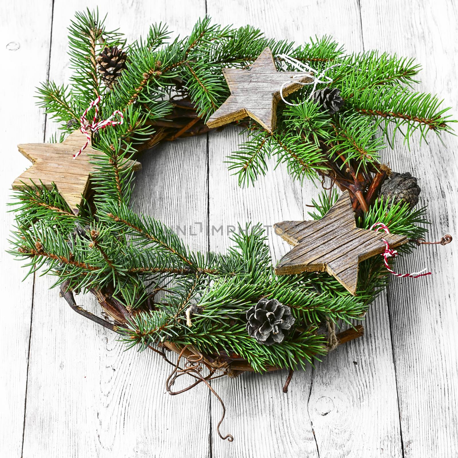 Xmas background with wreath Christmas by LMykola