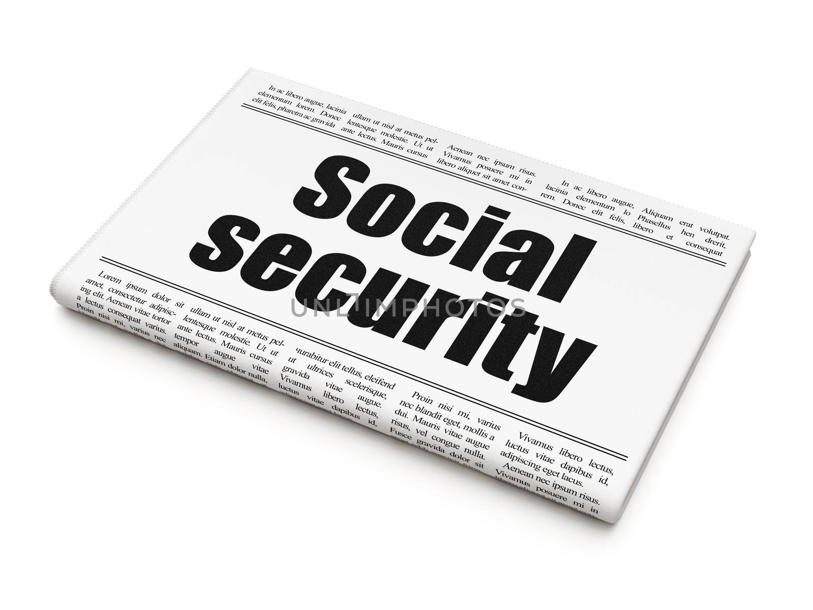 Privacy concept: newspaper headline Social Security by maxkabakov