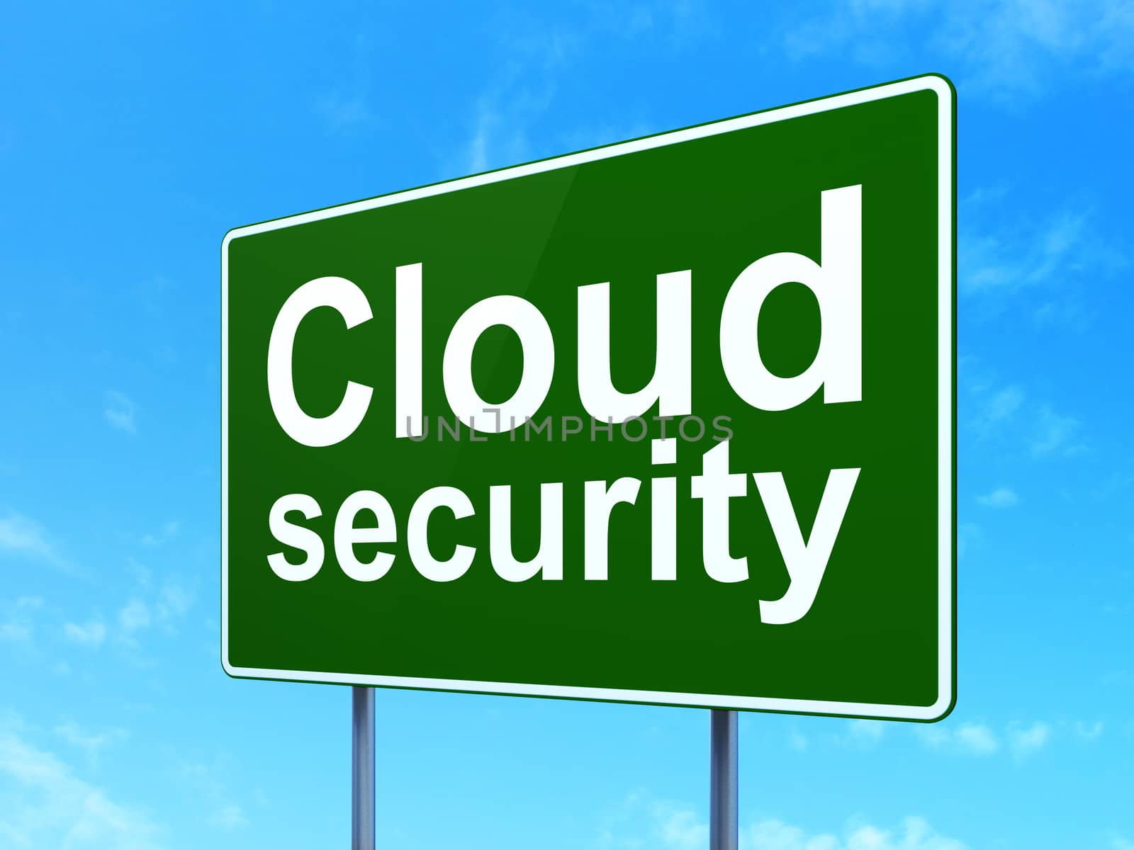 Privacy concept: Cloud Security on road sign background by maxkabakov