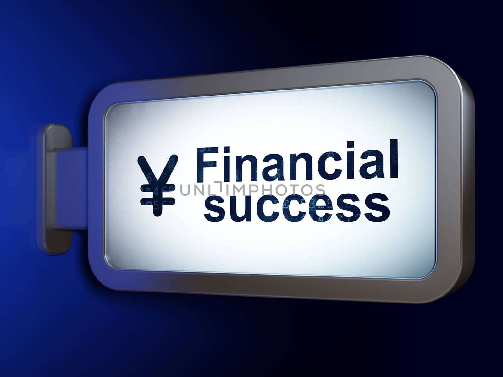 Money concept: Financial Success and Yen on advertising billboard background, 3D rendering