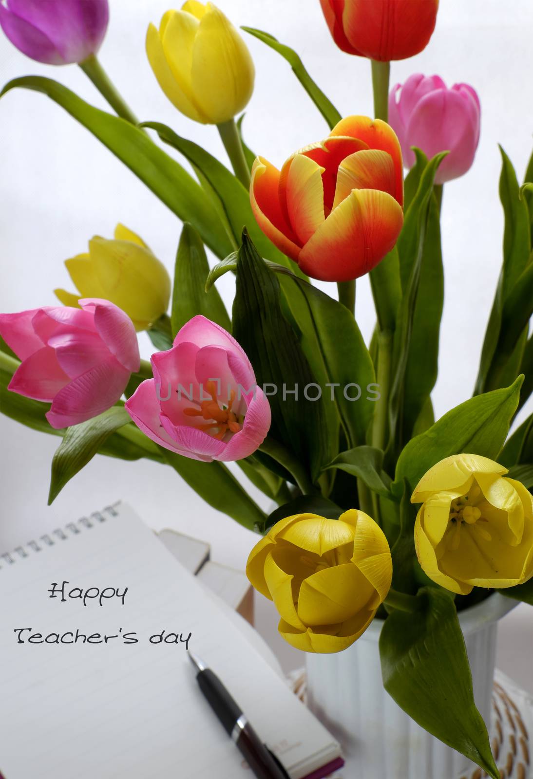 Happy teachers day, handmade tulip flower by xuanhuongho