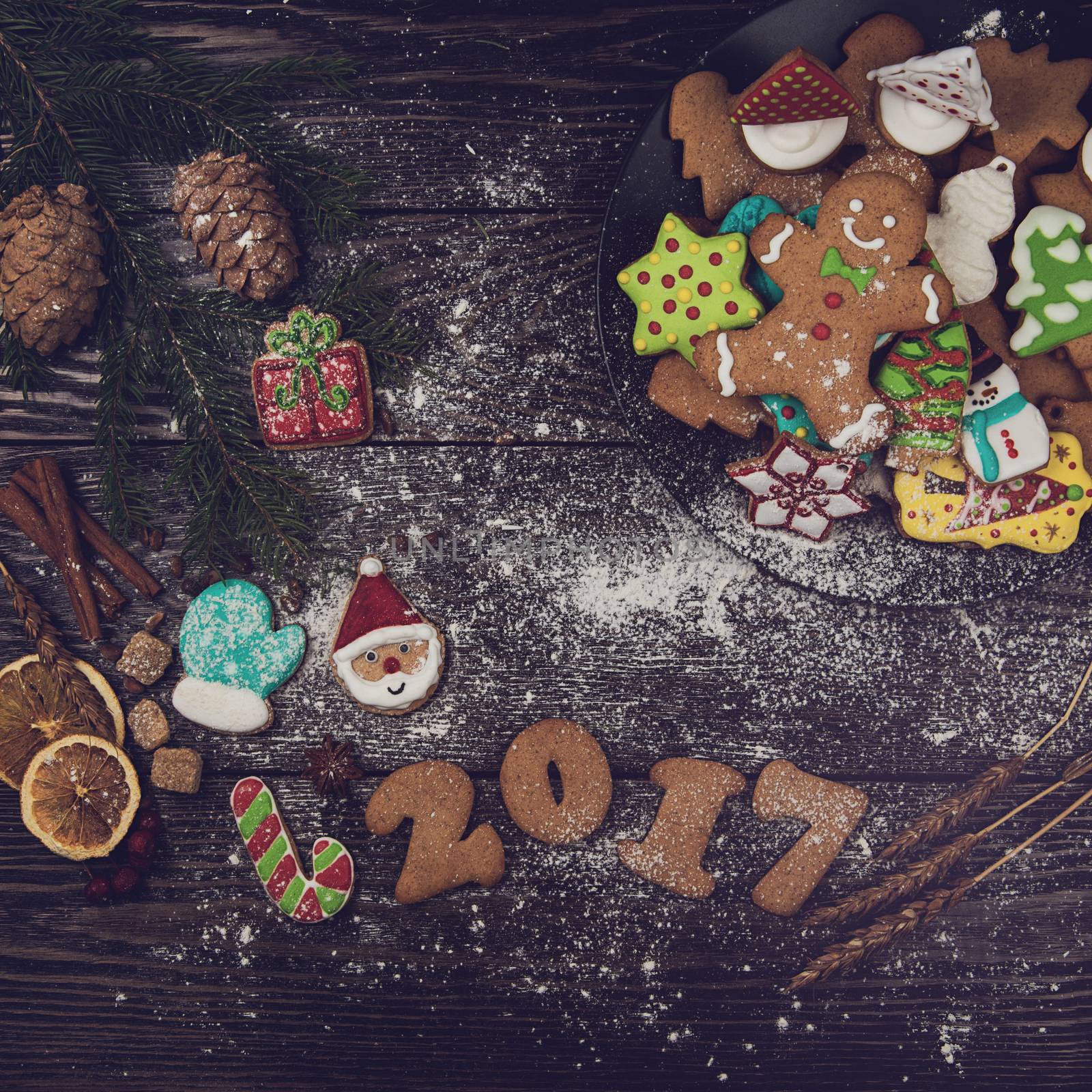 Gingerbreads for new 2017 years by rusak