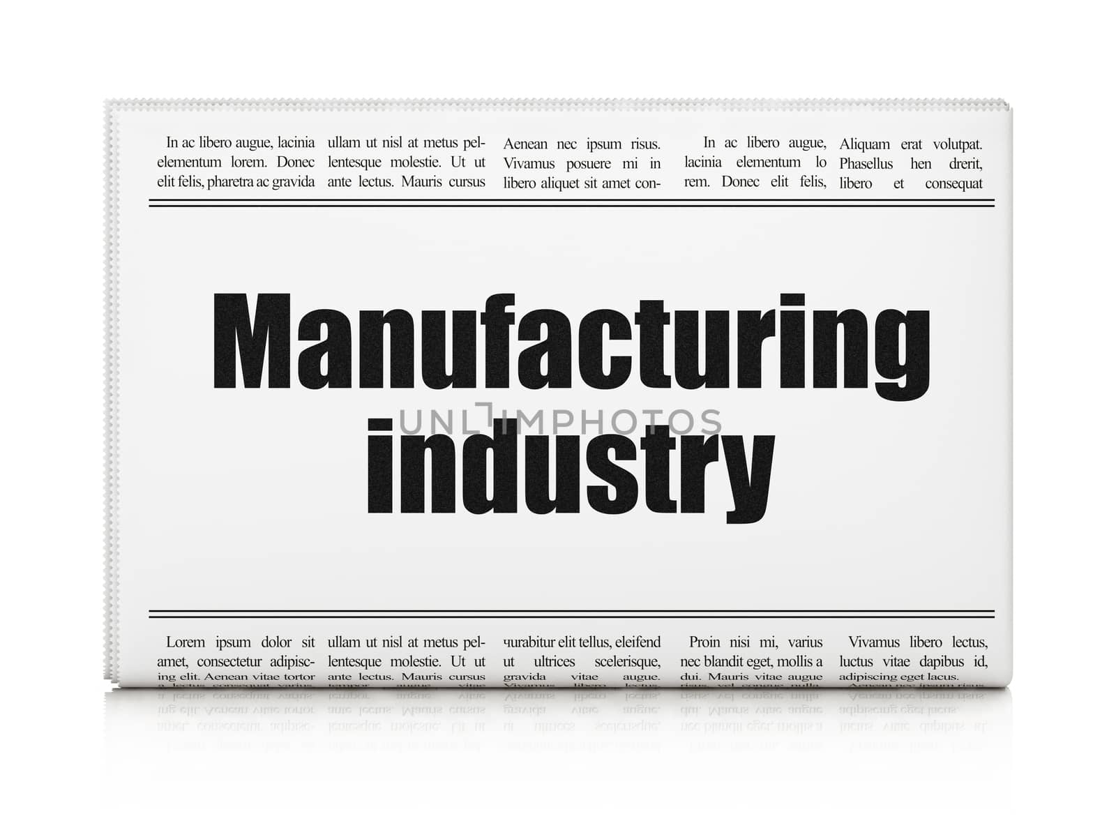 Manufacuring concept: newspaper headline Manufacturing Industry by maxkabakov