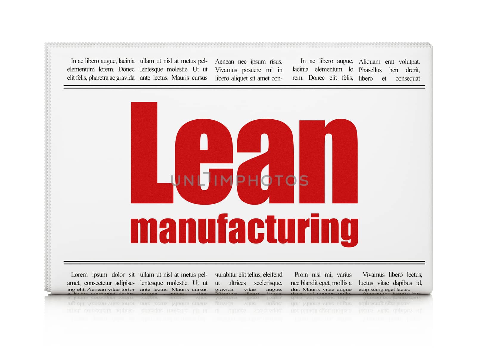 Manufacuring concept: newspaper headline Lean Manufacturing by maxkabakov