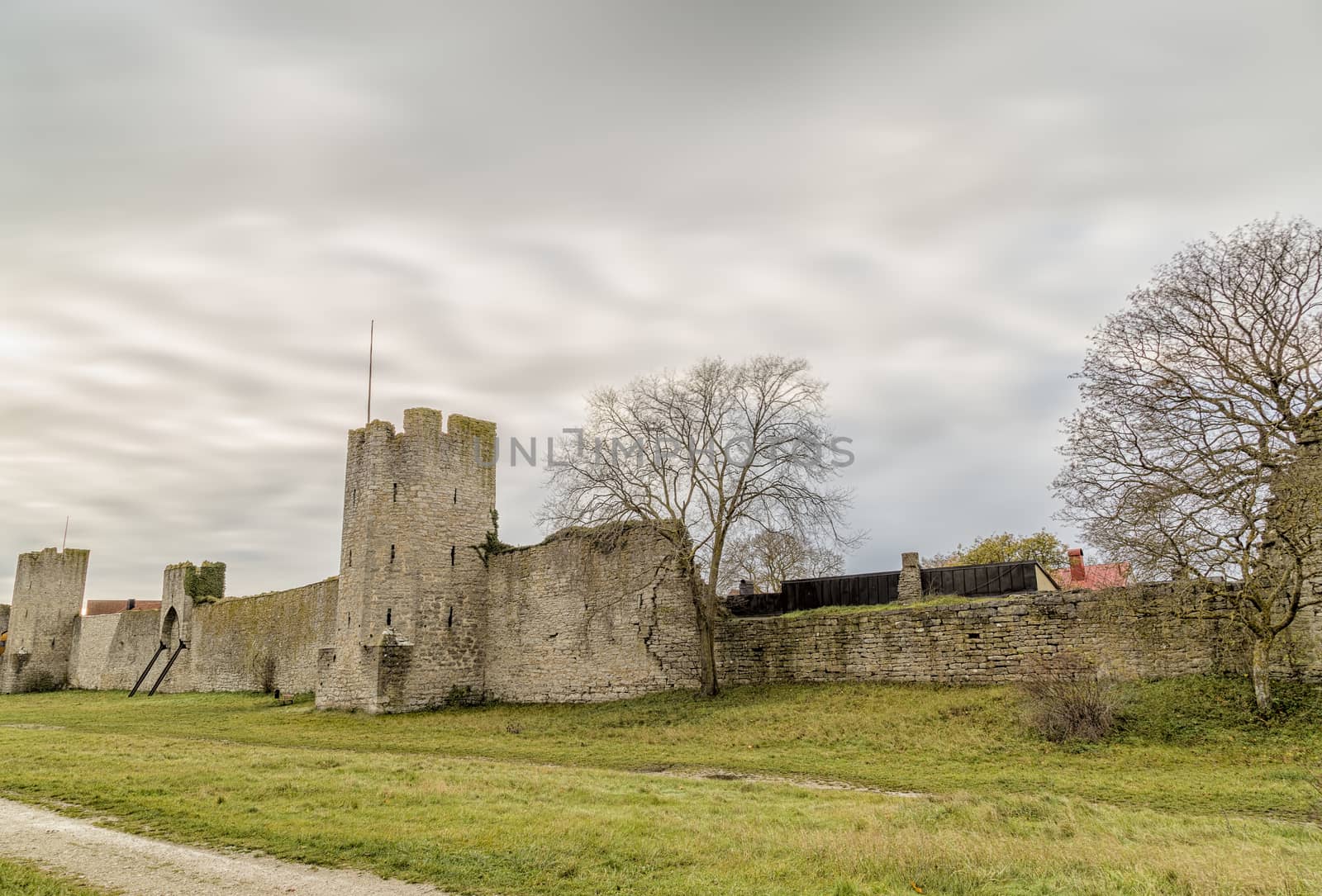 Town Wall in Visby, Gotland in Sweden.