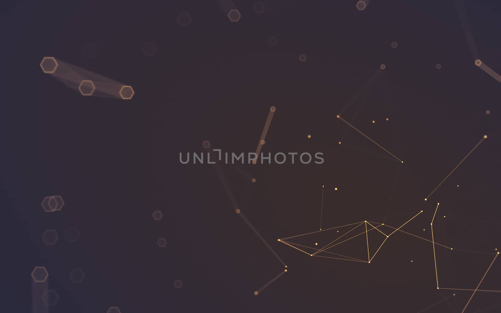 Abstract polygonal space low poly dark background with connecting dots and lines. Connection structure. 3d rendering