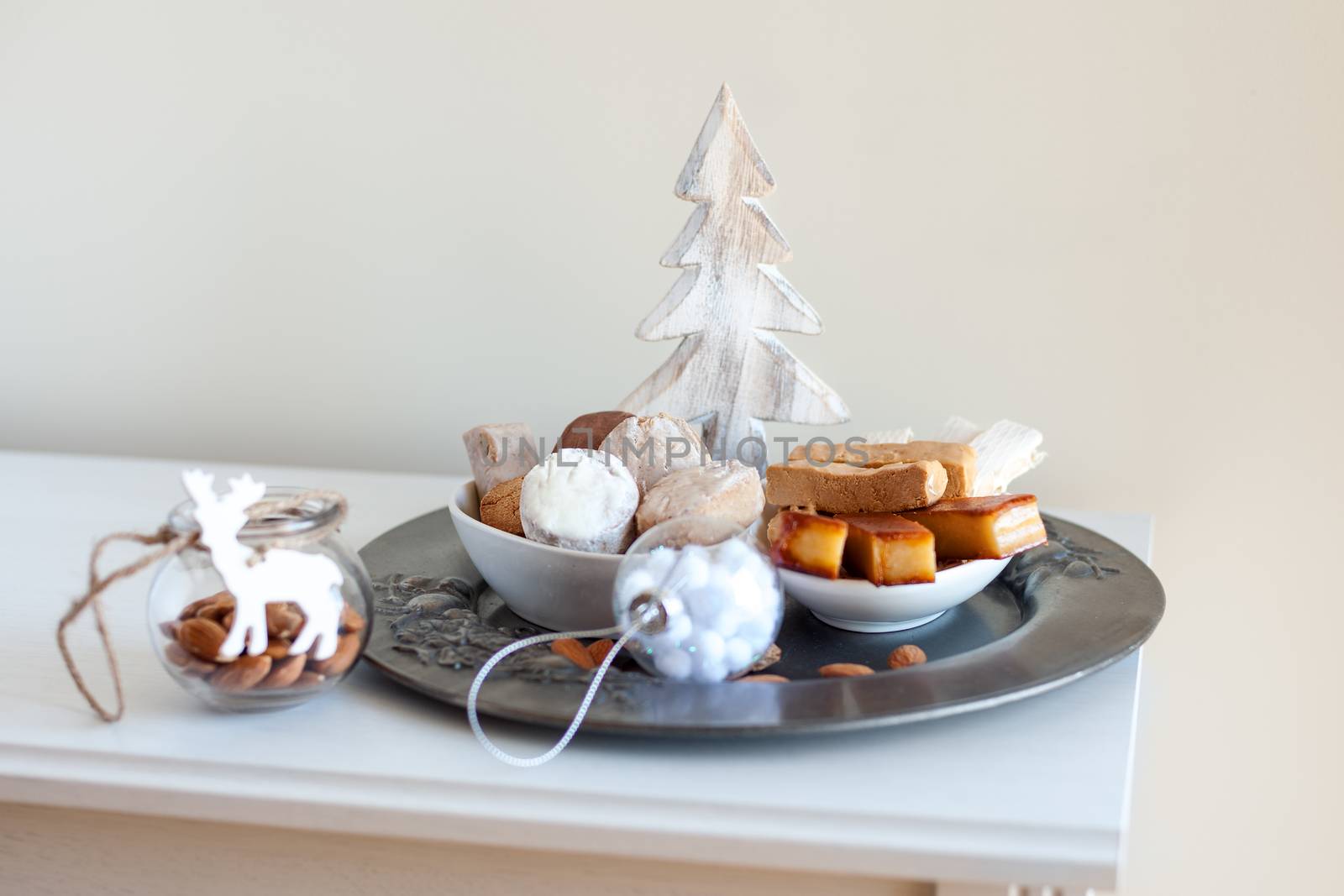 Turron, mantecados and polvorones, typical spanish christmas sweets