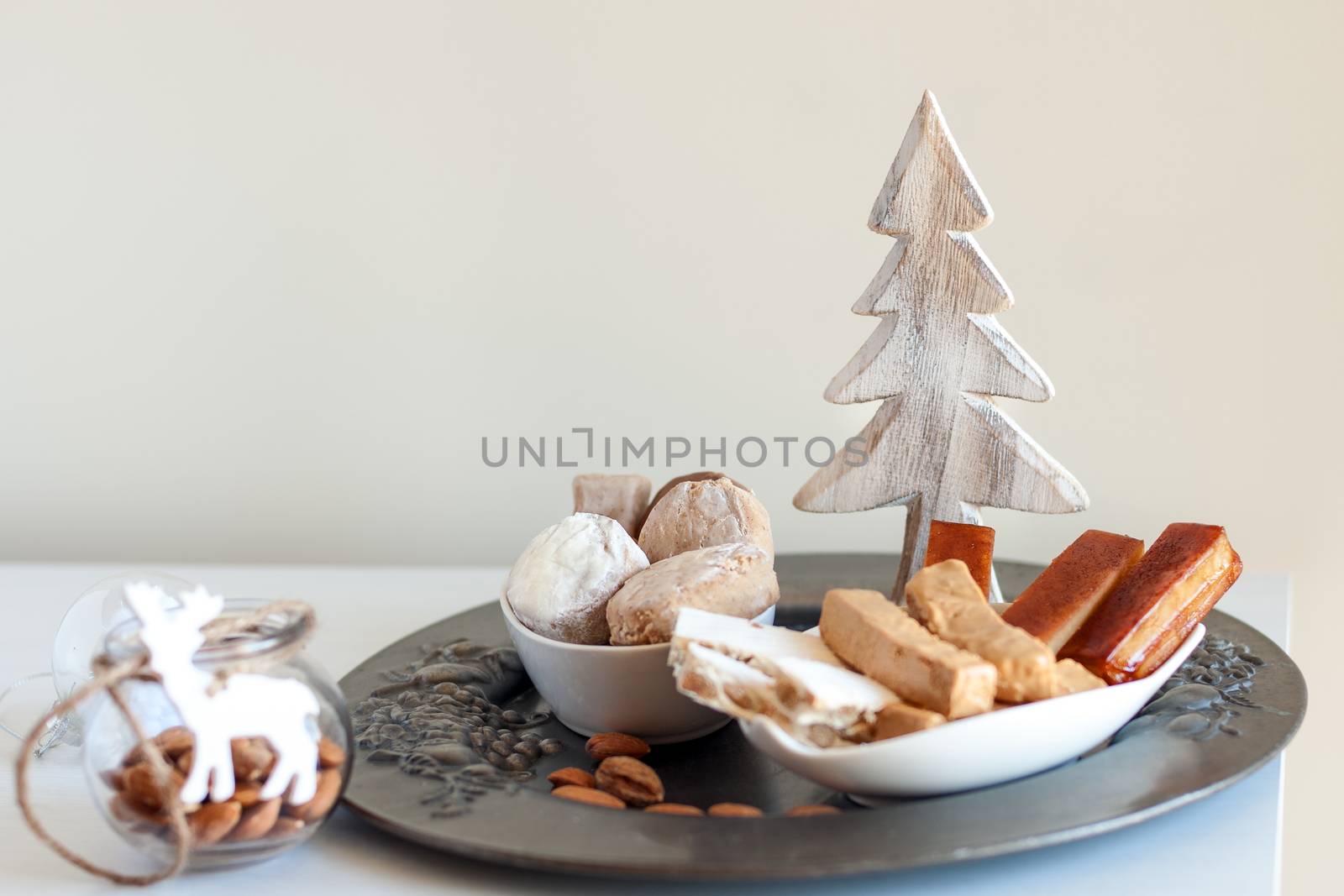 Turron, mantecados and polvorones, typical spanish christmas sweets