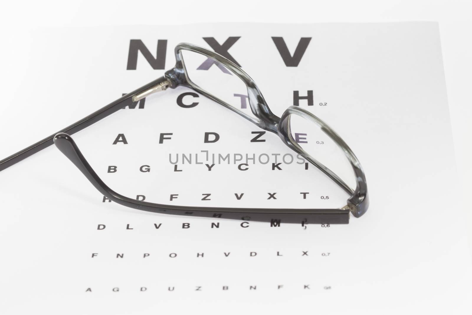 Reading glasses with eye chart by mmproduct
