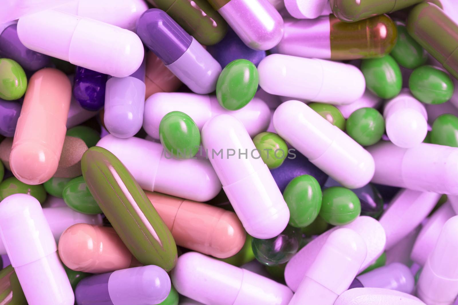 Set of capsules on white background. Studio Shot