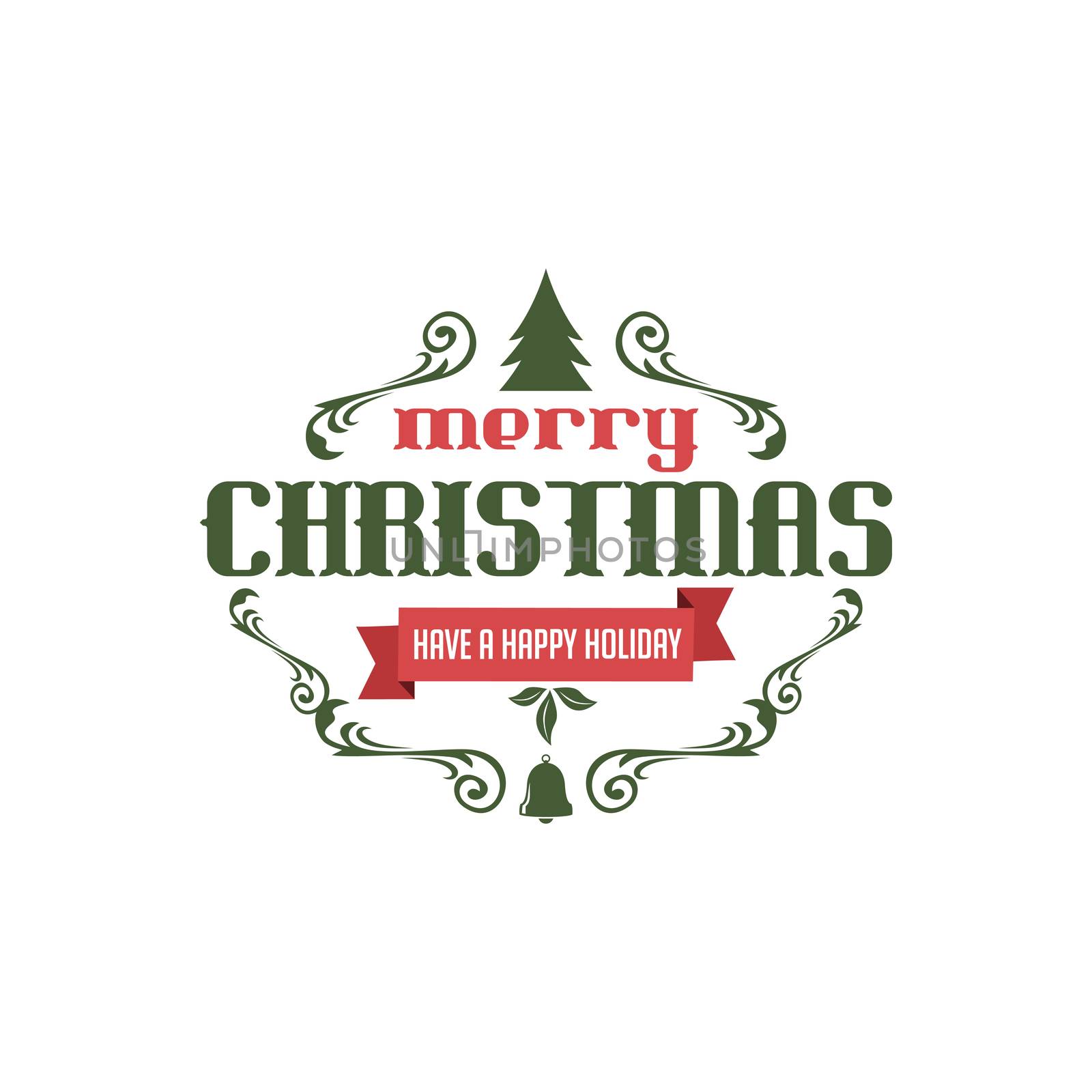 merry christmas label by vector1st
