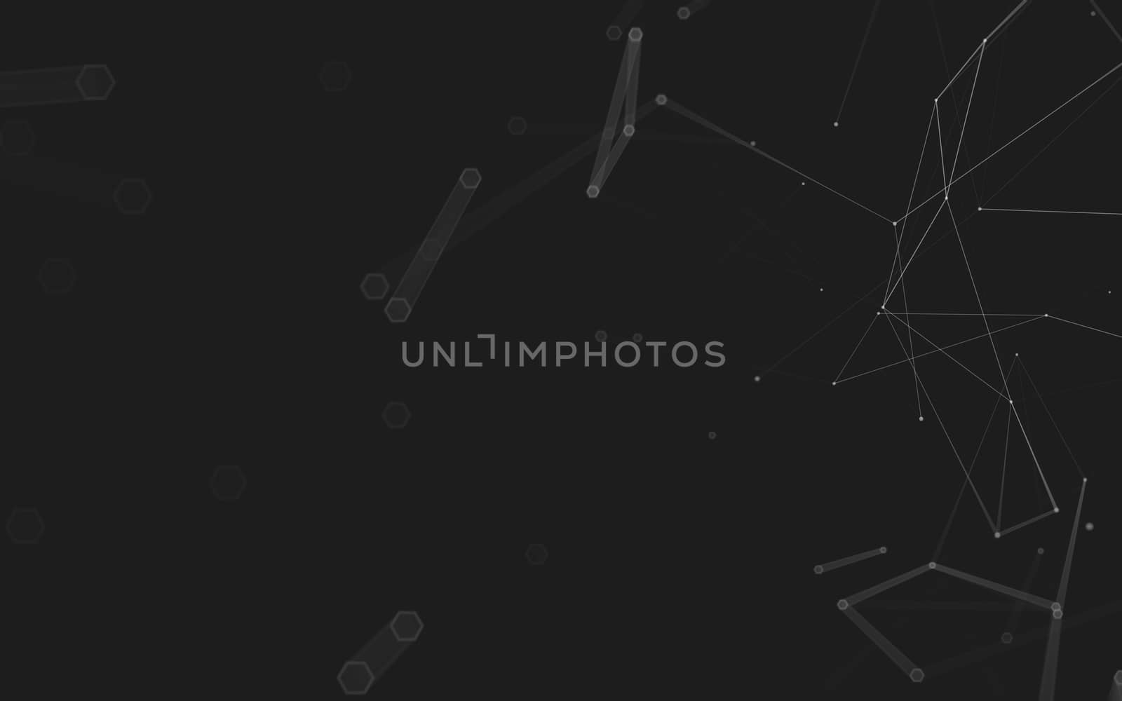 Abstract polygonal space low poly dark background with connecting dots and lines. Connection structure. 3d rendering