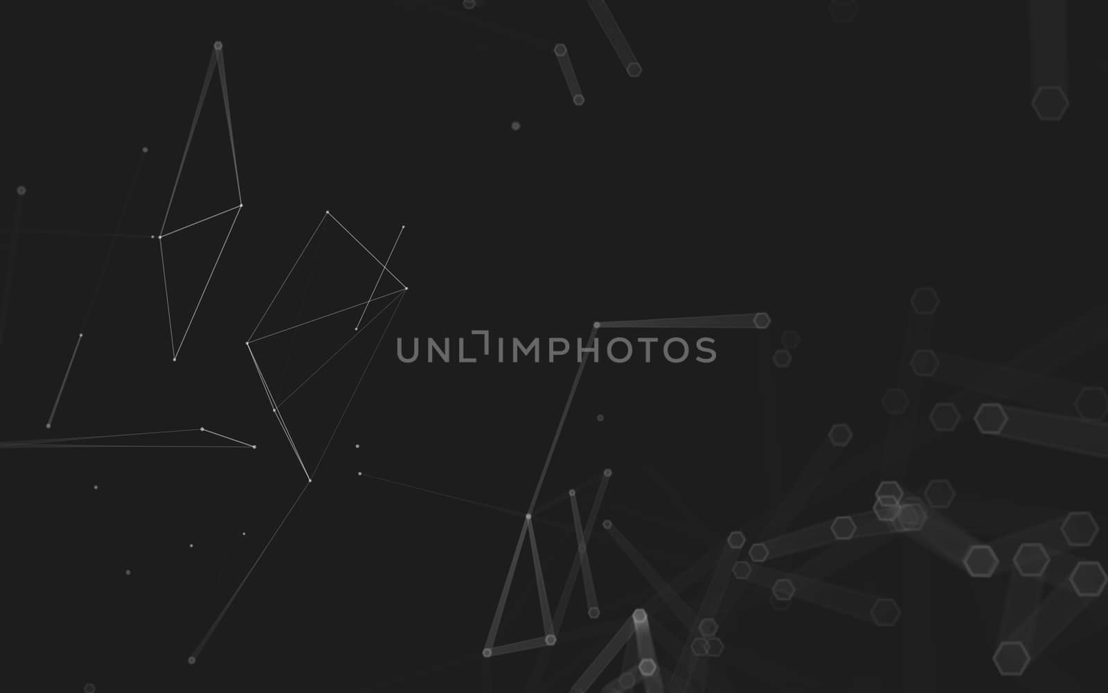 Abstract polygonal space low poly dark background with connecting dots and lines. Connection structure. 3d rendering