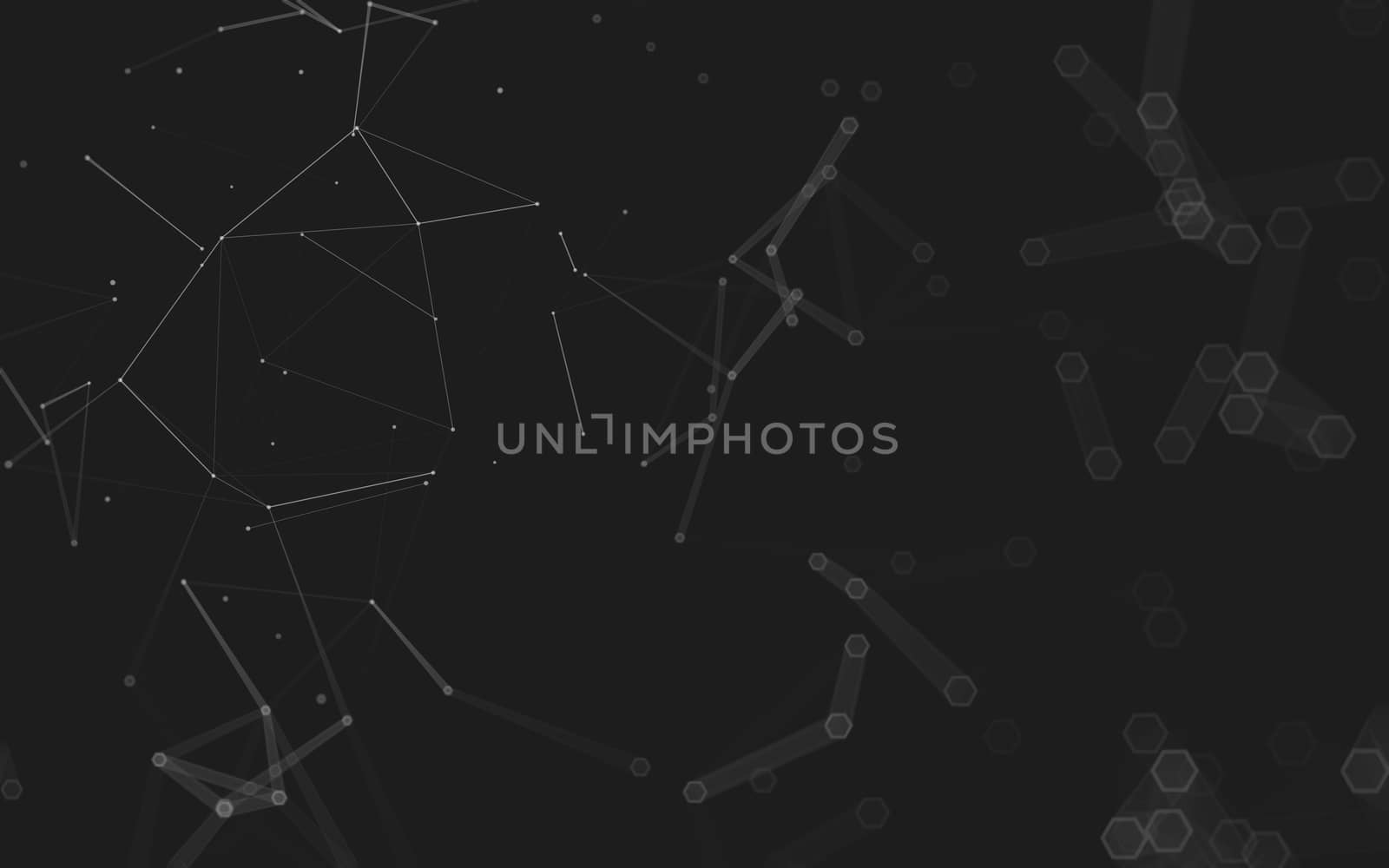 Abstract polygonal space low poly dark background with connecting dots and lines. Connection structure. 3d rendering