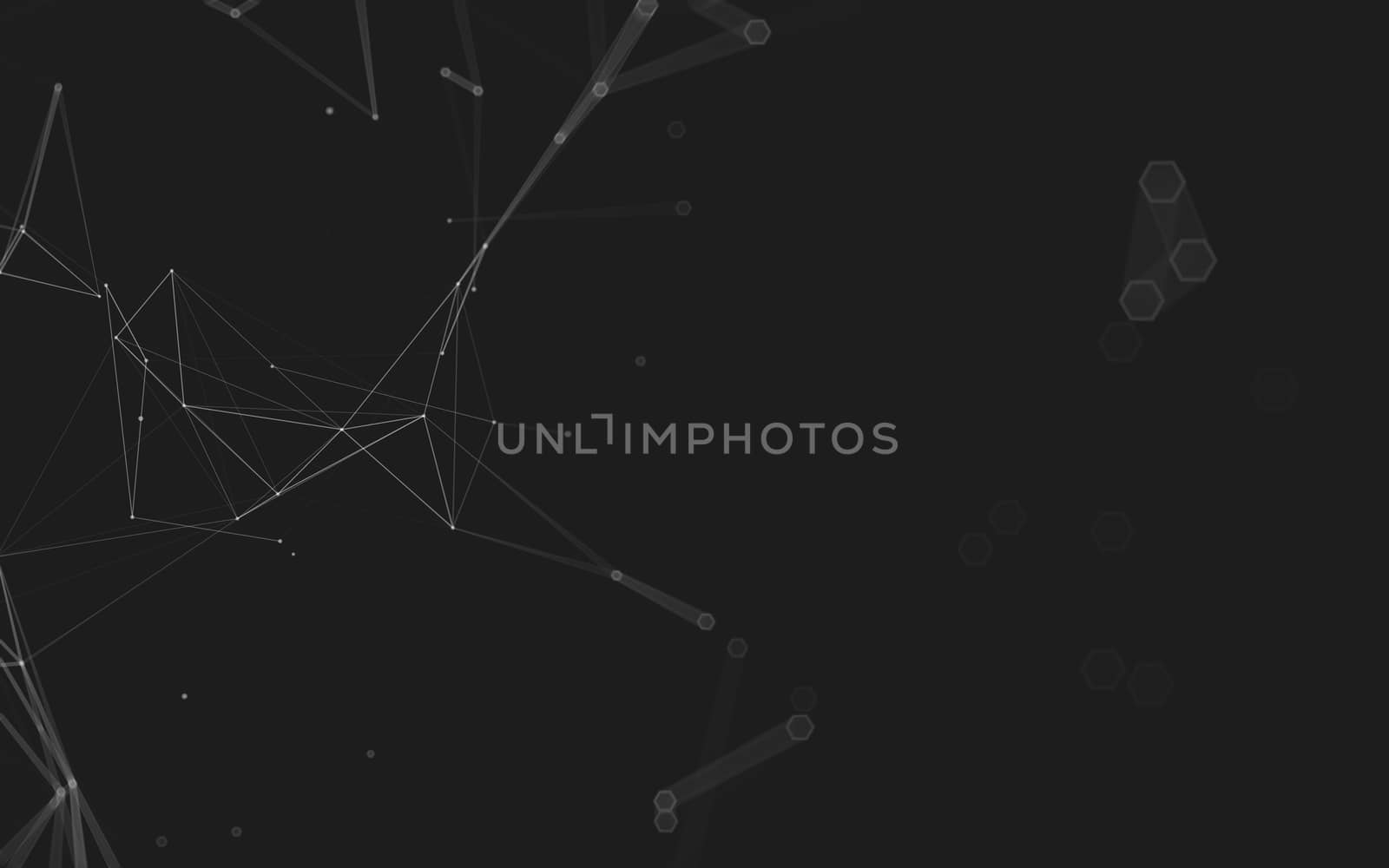 Abstract polygonal space low poly dark background with connecting dots and lines. Connection structure. 3d rendering