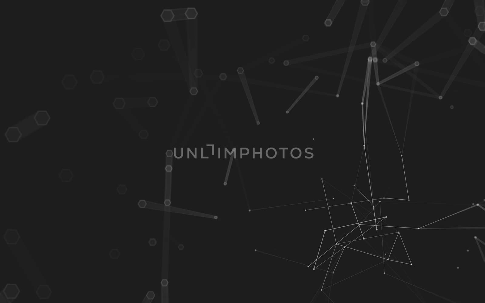 Abstract polygonal space low poly dark background with connecting dots and lines. Connection structure. 3d rendering