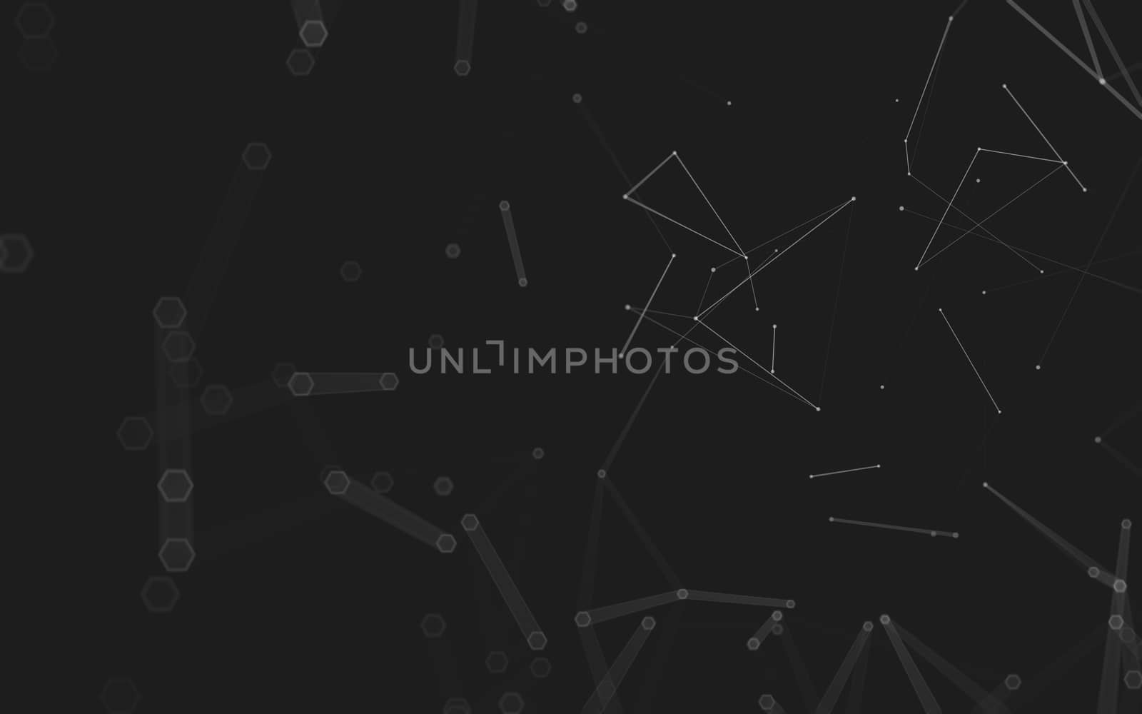 Abstract polygonal space low poly dark background with connecting dots and lines. Connection structure. 3d rendering