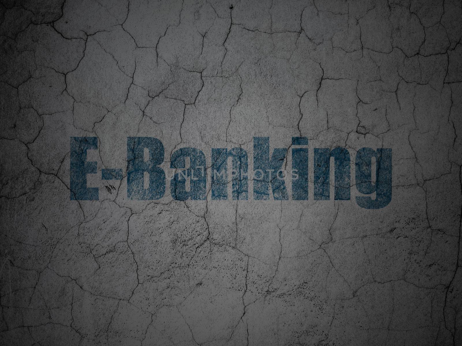 Currency concept: E-Banking on grunge wall background by maxkabakov