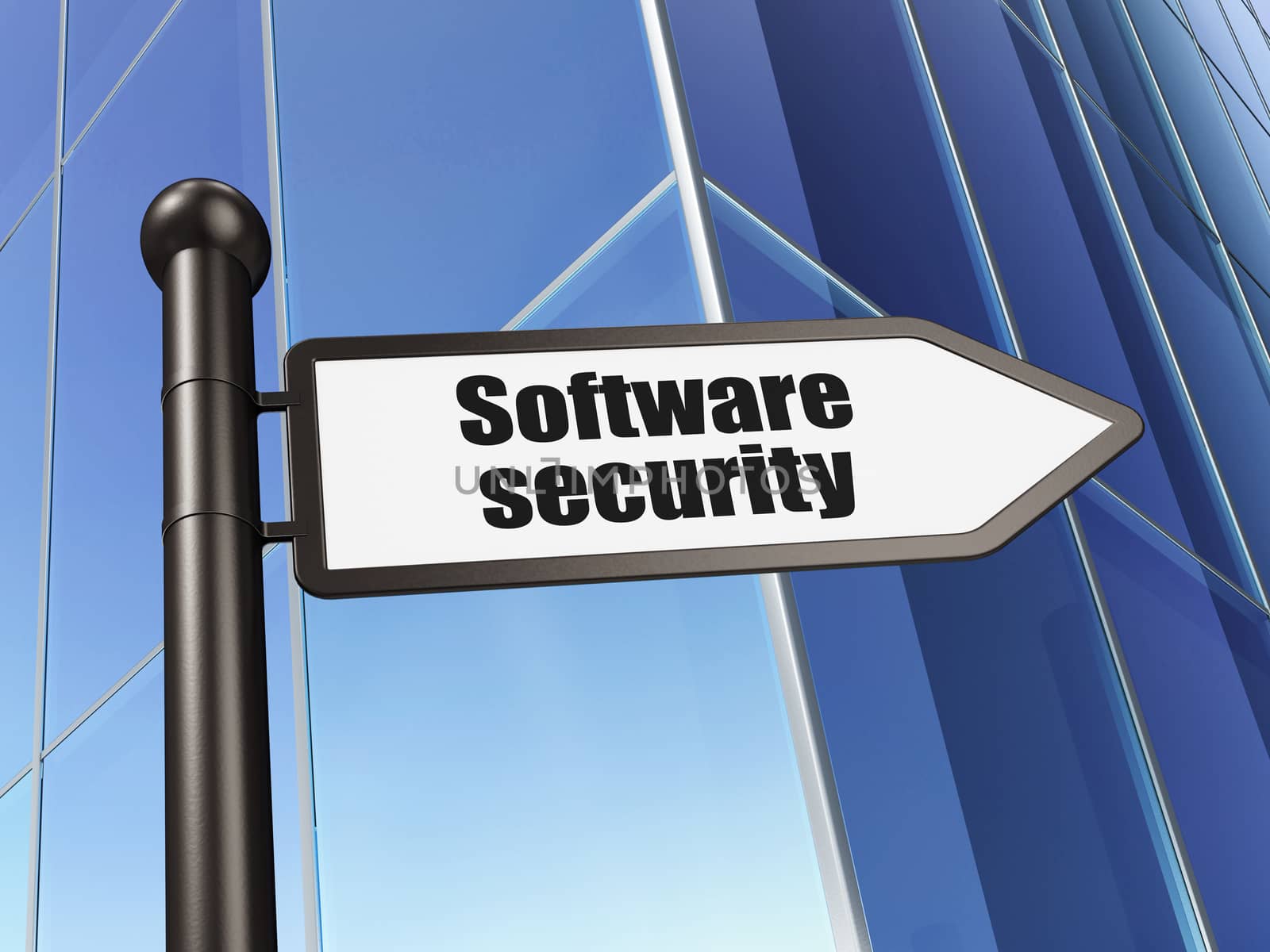 Privacy concept: sign Software Security on Building background, 3D rendering