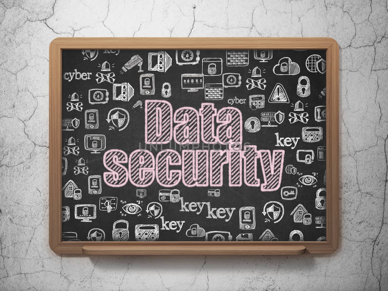 Privacy concept: Data Security on School board background by maxkabakov