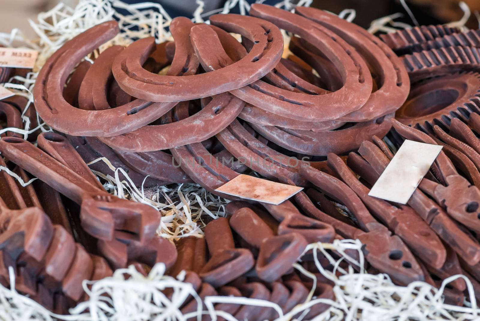 chocolate in the form of a horseshoe on the counter