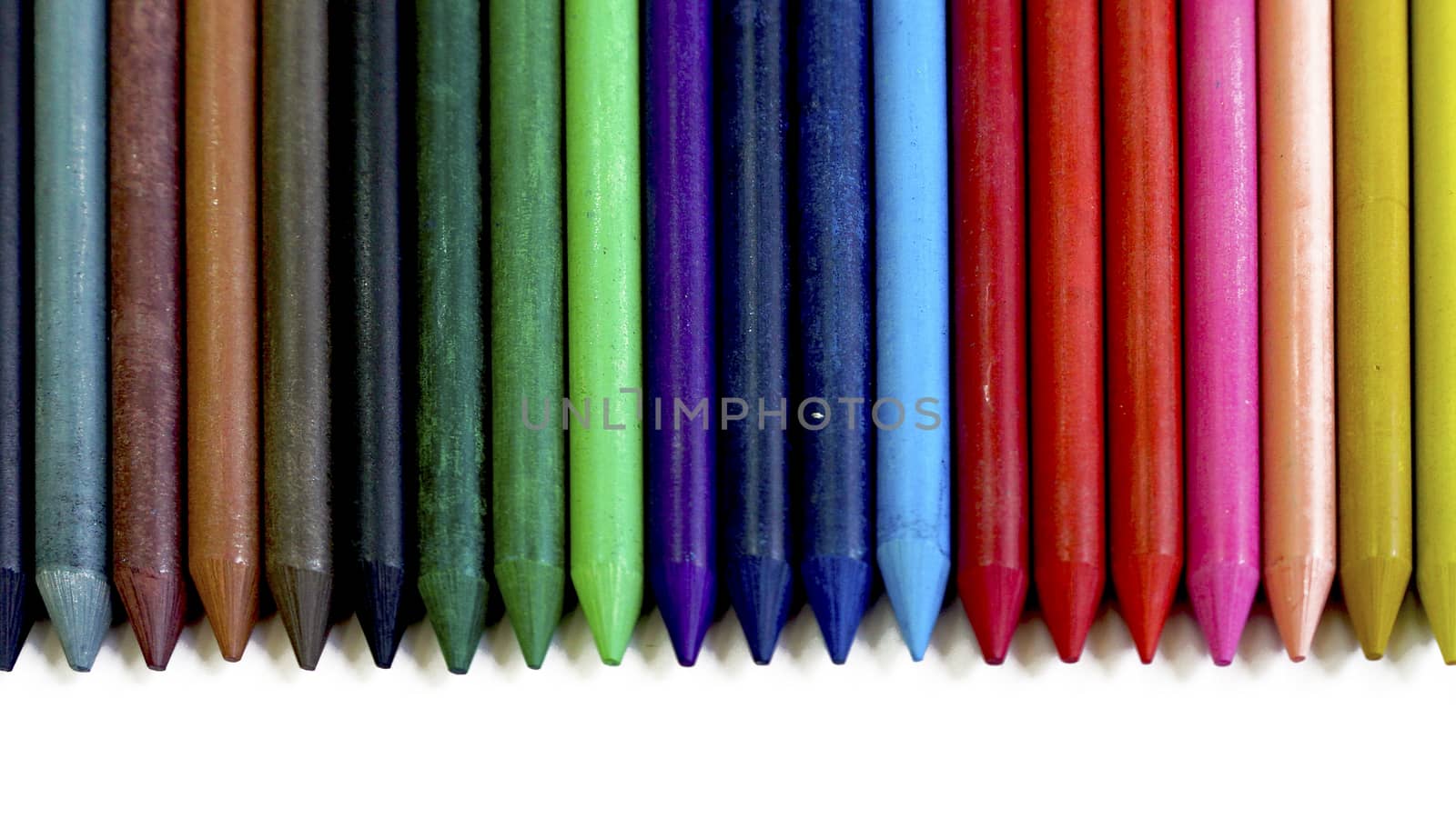 Color pencils layout stationery