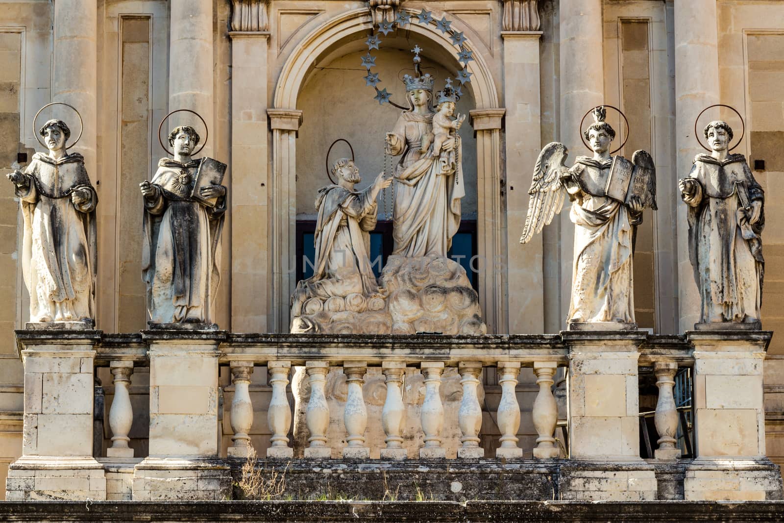 Detail of a statue in a Sicilian baroque church