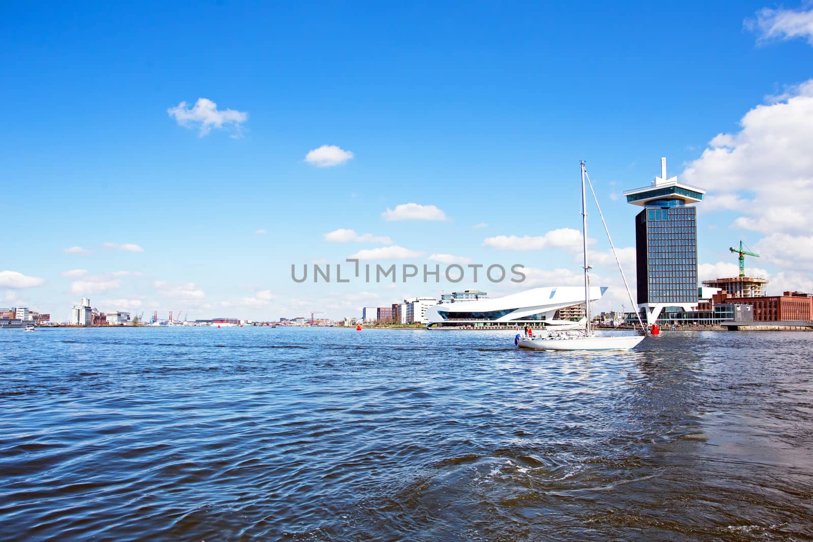 The harbor from Amsterdam in the Netherlands