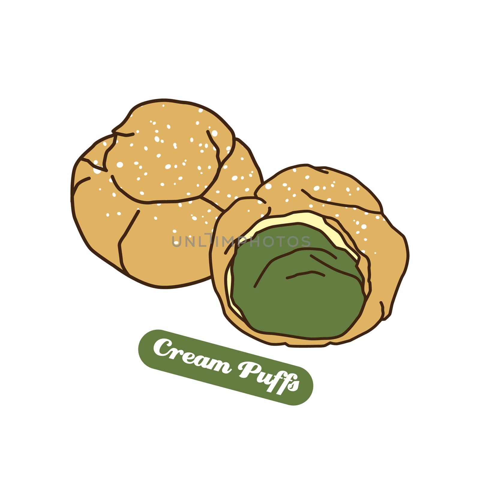 delicious cream puff by vector1st