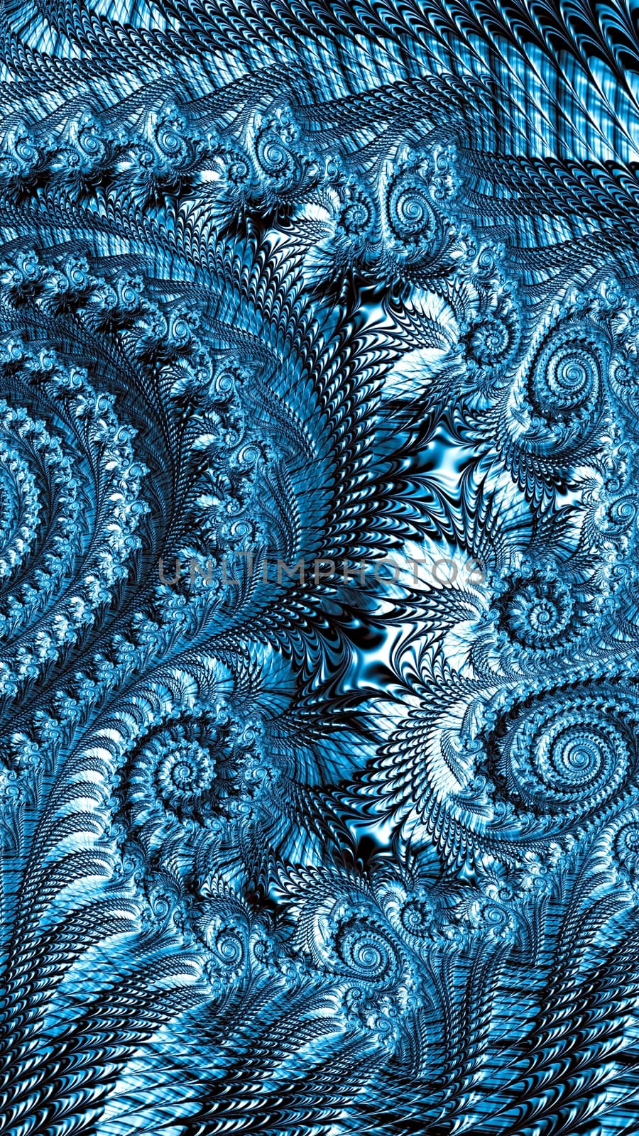 Abstract spiral ornament - computer-generated image. Fractal art: golden texture with curls and helix. Backdrop for covers, puzzles, posters.