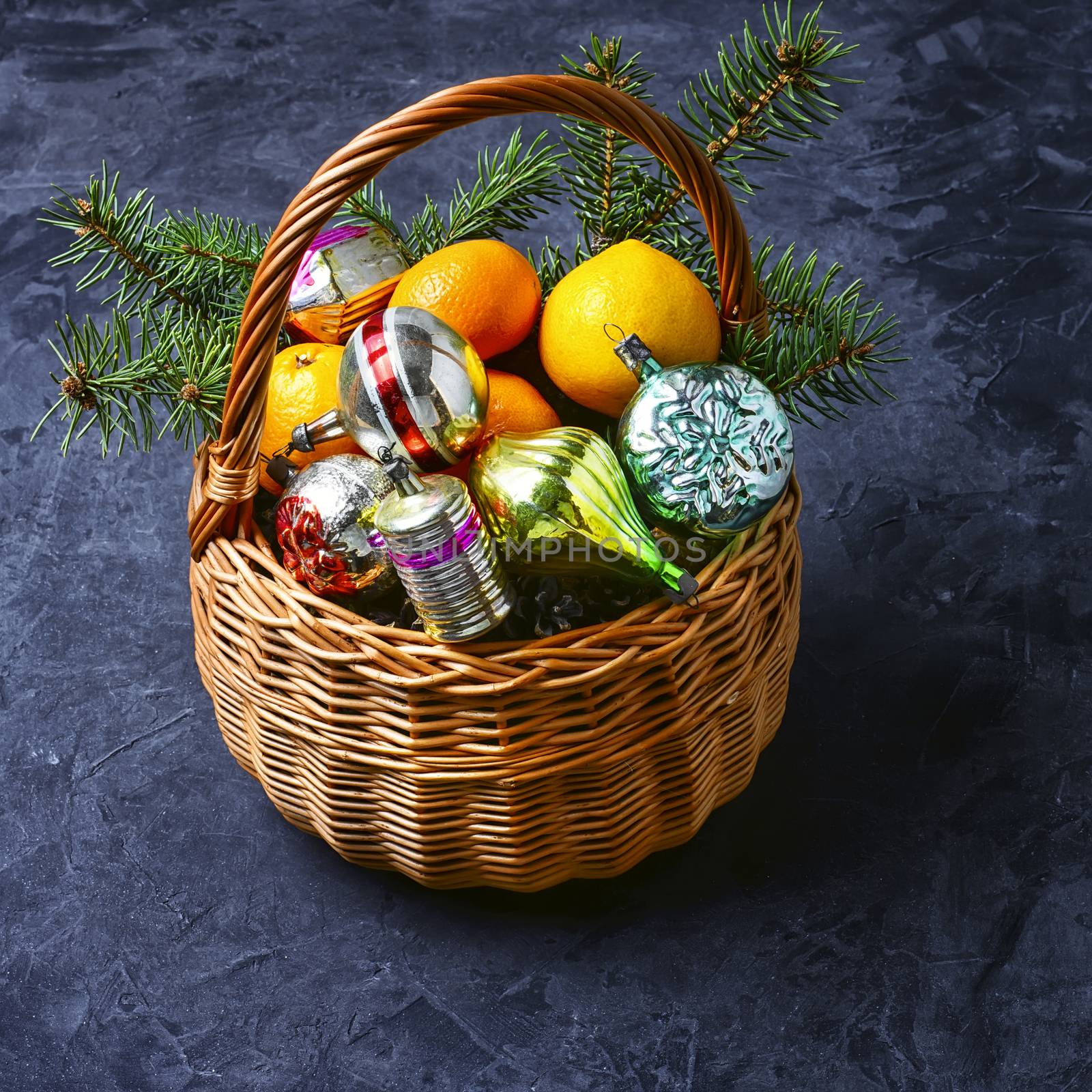 decorated basket for Christmas by LMykola