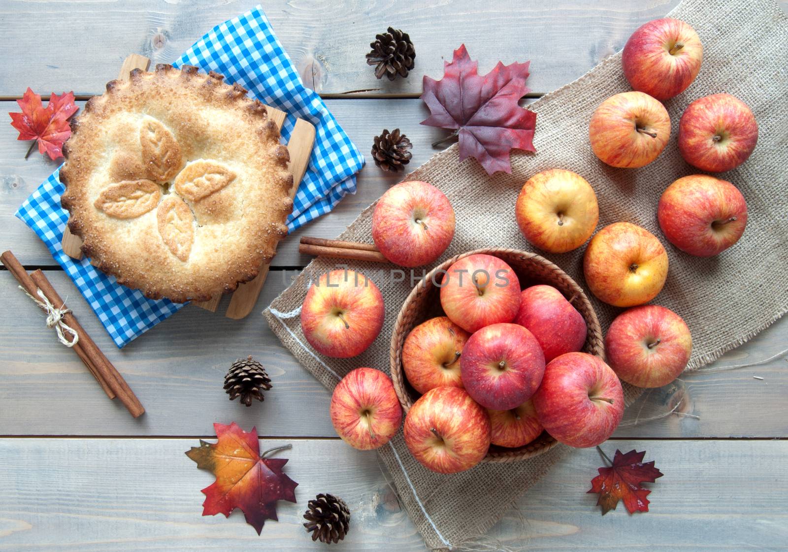 Apple pie with ingredients by unikpix