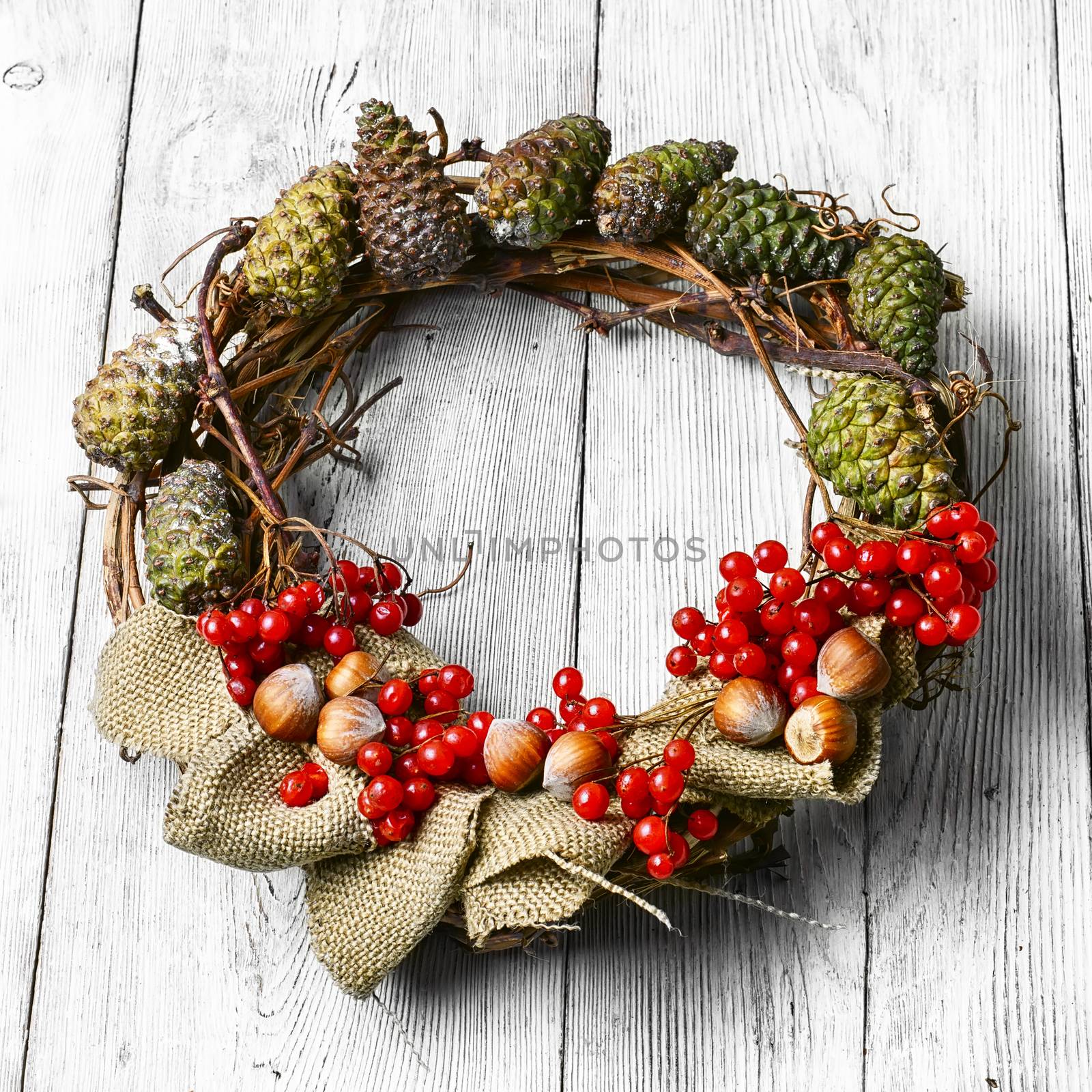 Xmas background with wreath Christmas by LMykola