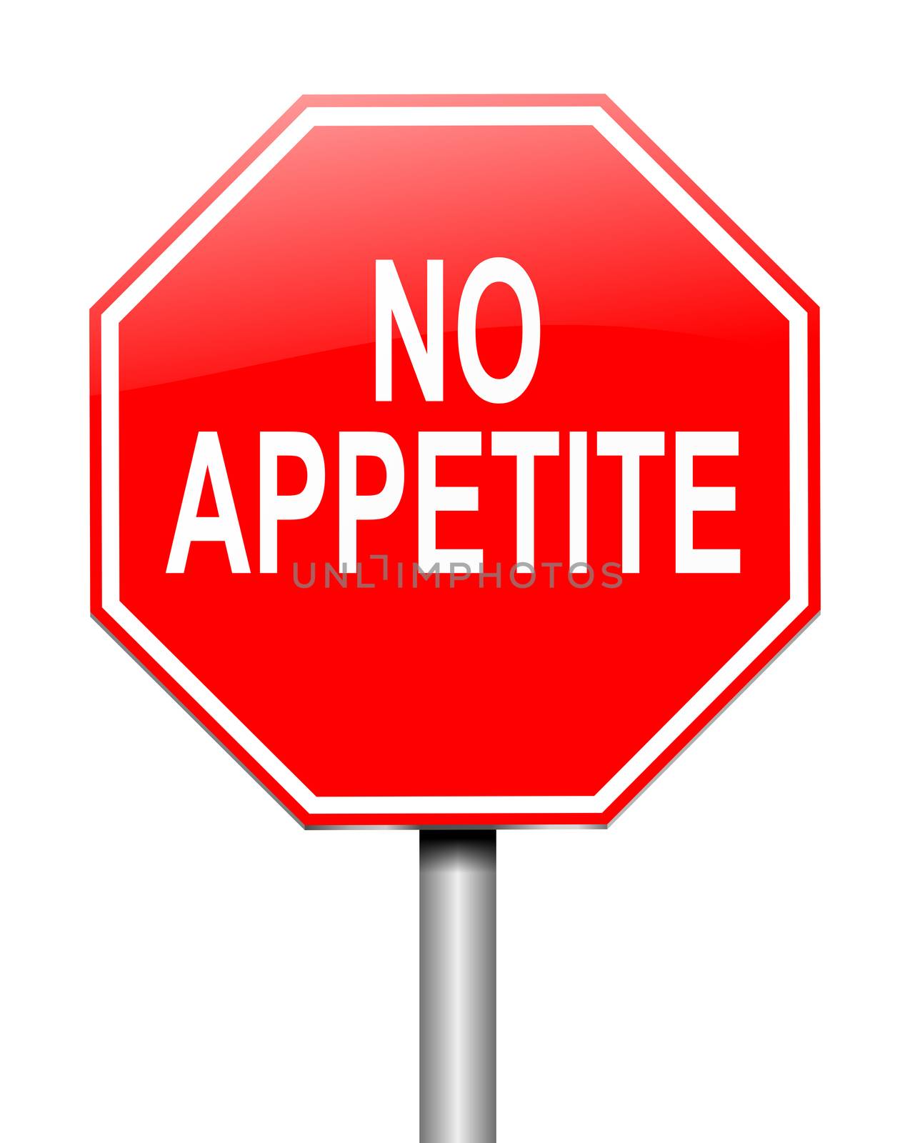Illustration depicting a sign with a no appetite concept.