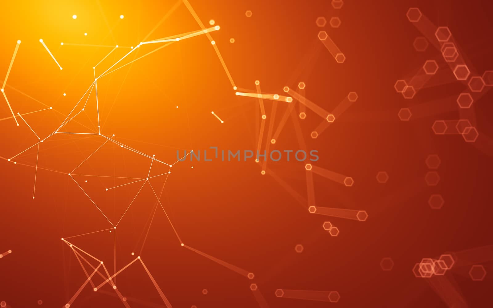 Abstract polygonal space low poly dark background with connecting dots and lines. Connection structure. 3d rendering