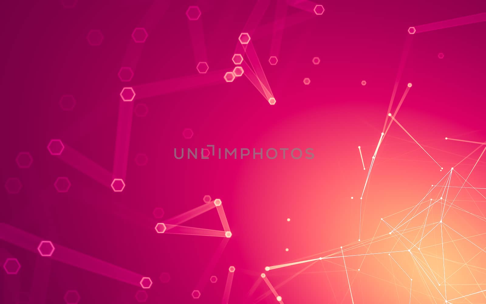 Abstract polygonal space low poly dark background with connecting dots and lines. Connection structure. 3d rendering