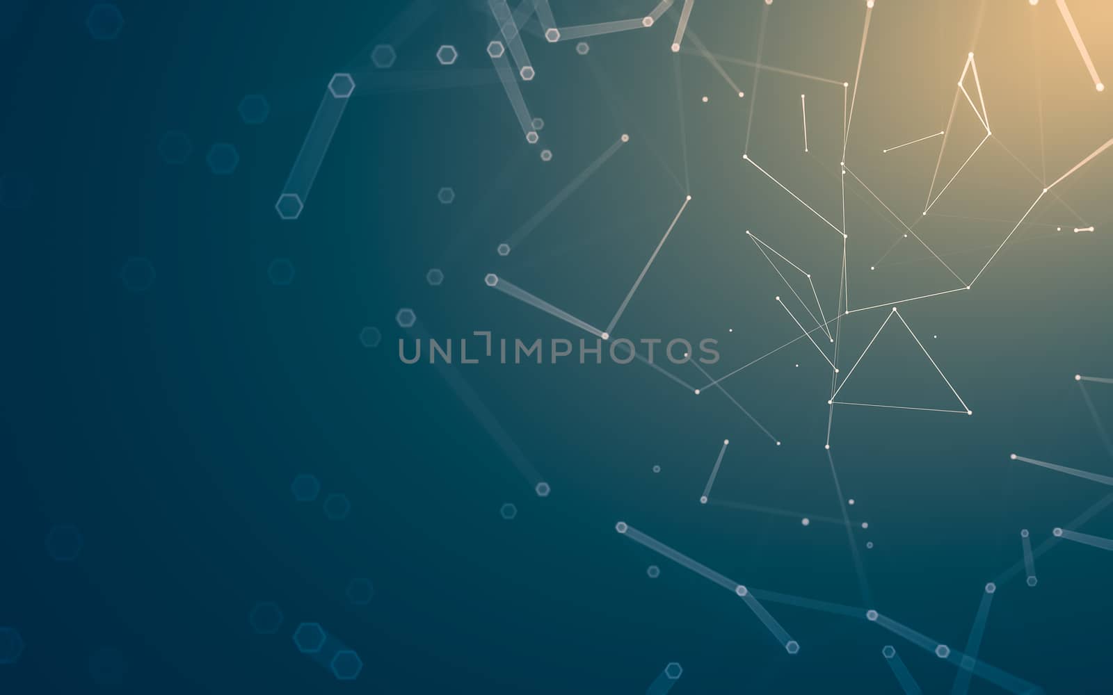 Abstract polygonal space low poly dark background with connecting dots and lines. Connection structure. 3d rendering