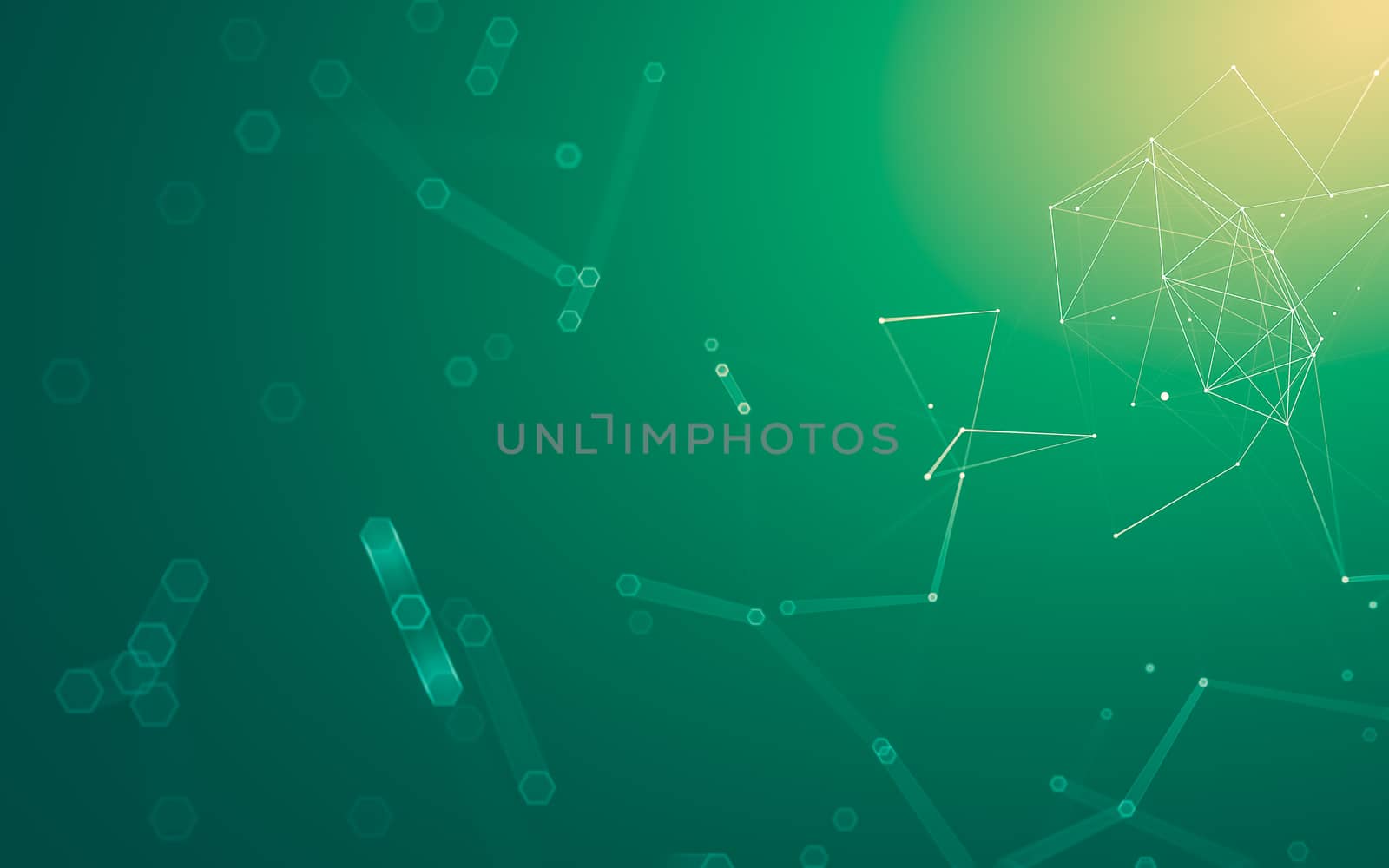 Abstract polygonal space low poly dark background with connecting dots and lines. Connection structure. 3d rendering